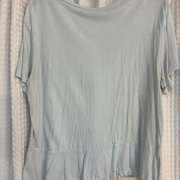 BP Light Blue Peplum Short Sleeve Top Size Medium - Picture 5 of 6